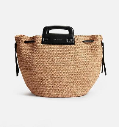 AMI PARIS Accordeon Basket Bags Brown | ami_CA543