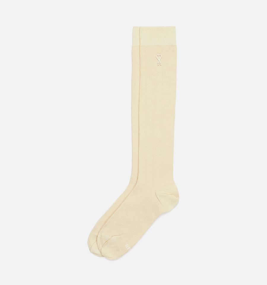 AMI PARIS Ami Socks In Silk Socks Beige | ami_CA445