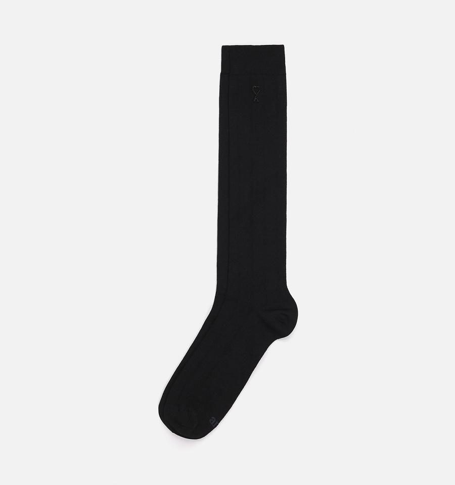 AMI PARIS Ami Socks In Silk Socks Black | ami_CA307