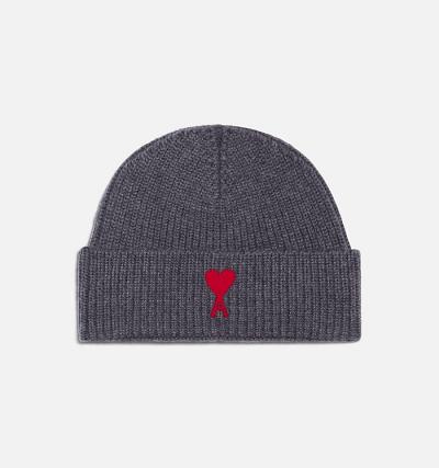 AMI PARIS Ami de Coeur Beanies Grey | ami_CA534