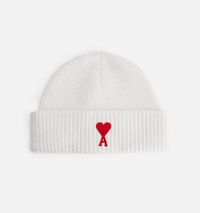 AMI PARIS Ami de Coeur Beanies White | ami_CA110