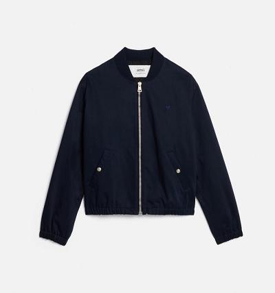 AMI PARIS Ami de Coeur Bomber Jackets Navy | ami_CA326