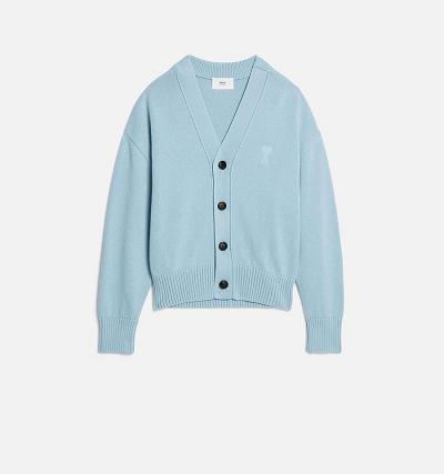 AMI PARIS Ami de Coeur Cardigans Blue | ami_CA104