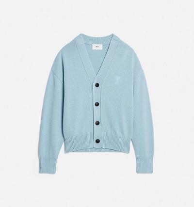 AMI PARIS Ami de Coeur Cardigans Blue | ami_CA528
