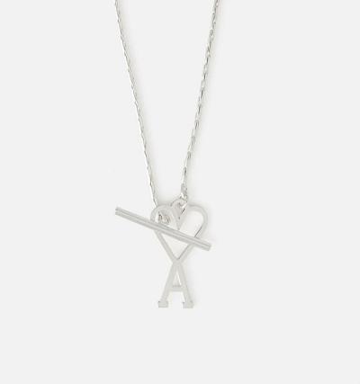 AMI PARIS Ami de Coeur Chain Necklace Jewelry Silver | ami_CA614