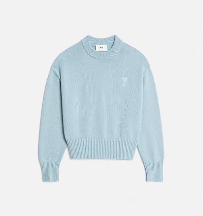 AMI PARIS Ami de Coeur Crewneck Sweaters Blue | ami_CA296
