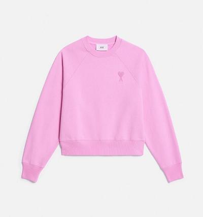 AMI PARIS Ami de Coeur Crewneck Sweatshirts Pink | ami_CA117