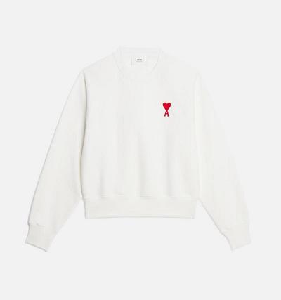 AMI PARIS Ami de Coeur Crewneck Sweatshirts White | ami_CA329