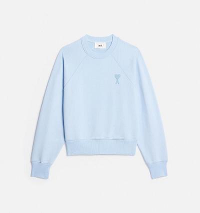 AMI PARIS Ami de Coeur Crewneck Sweatshirts Blue | ami_CA412