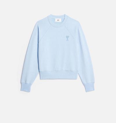 AMI PARIS Ami de Coeur Crewneck Sweatshirts Blue | ami_CA464