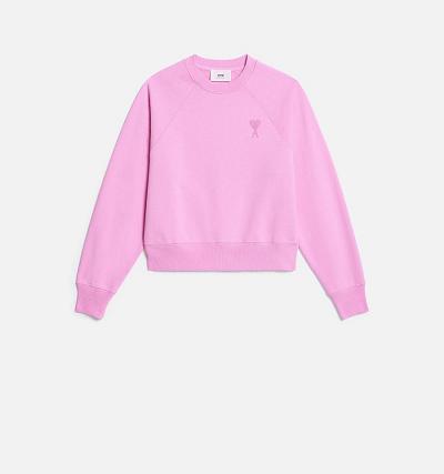 AMI PARIS Ami de Coeur Crewneck Sweatshirts Pink | ami_CA526
