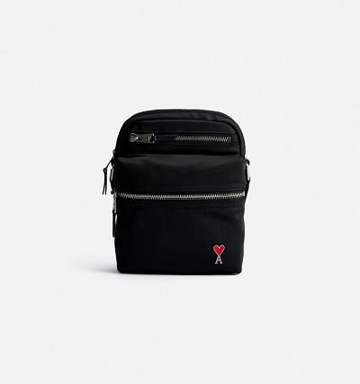 AMI PARIS Ami de Coeur Crossbody Pocket Bags Black | ami_CA209