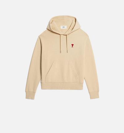 AMI PARIS Ami de Coeur Hoodies Beige | ami_CA523
