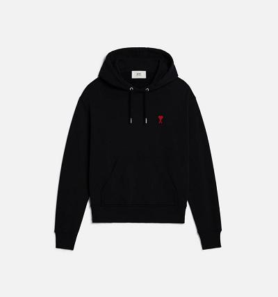 AMI PARIS Ami de Coeur Hoodies Black | ami_CA115