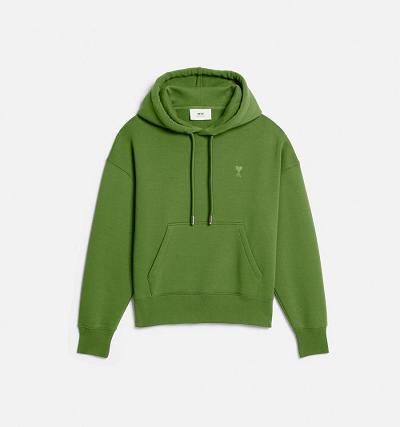 AMI PARIS Ami de Coeur Hoodies Green | ami_CA193