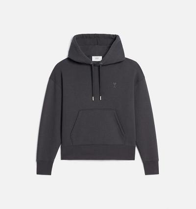 AMI PARIS Ami de Coeur Hoodies Grey | ami_CA105