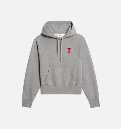 AMI PARIS Ami de Coeur Hoodies Grey | ami_CA507