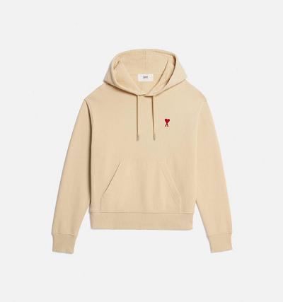 AMI PARIS Ami de Coeur Hoodies Khaki | ami_CA292
