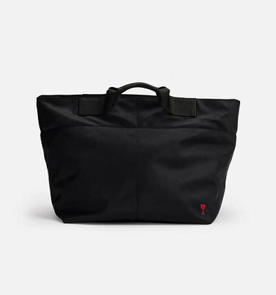 AMI PARIS Ami de Coeur Large Tote Bags Black | ami_CA313