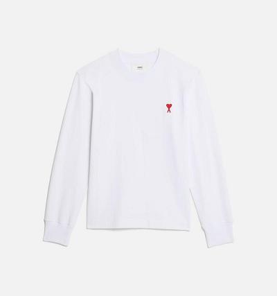 AMI PARIS Ami de Coeur Long Sleeves T Shirts White | ami_CA253