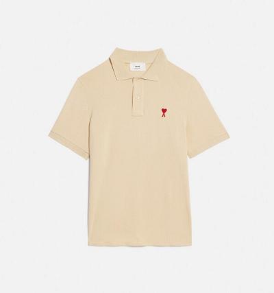 AMI PARIS Ami de Coeur Polo Polo Shirts Khaki | ami_CA169