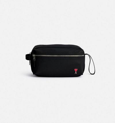 AMI PARIS Ami de Coeur Pouch Bags Black | ami_CA497