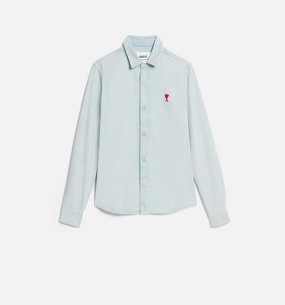AMI PARIS Ami de Coeur Shirts Blue | ami_CA346