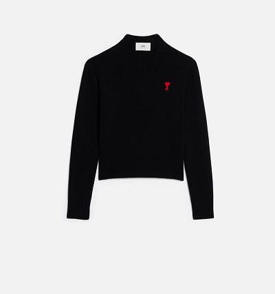 AMI PARIS Ami de Coeur Sweaters Black | ami_CA216