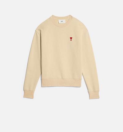 AMI PARIS Ami de Coeur Sweatshirts Beige | ami_CA227
