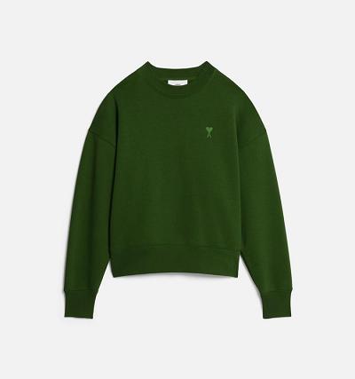 AMI PARIS Ami de Coeur Sweatshirts Green | ami_CA167
