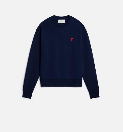 AMI PARIS Ami de Coeur Sweatshirts Navy | ami_CA304