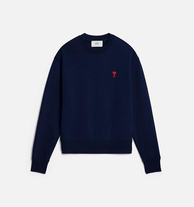 AMI PARIS Ami de Coeur Sweatshirts Navy | ami_CA397