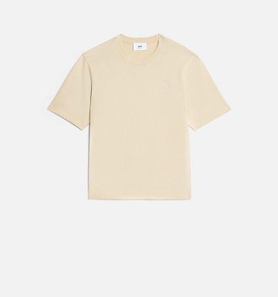 AMI PARIS Ami de Coeur T Shirts Beige | ami_CA186