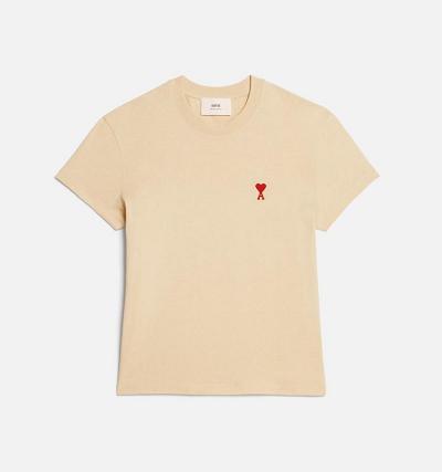 AMI PARIS Ami de Coeur T Shirts Beige | ami_CA461