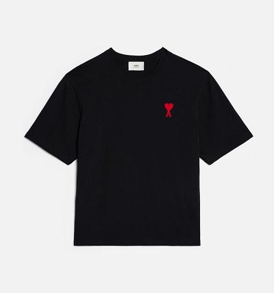 AMI PARIS Ami de Coeur T Shirts Black | ami_CA128