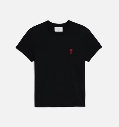 AMI PARIS Ami de Coeur T Shirts Black | ami_CA207