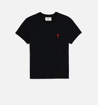 AMI PARIS Ami de Coeur T Shirts Black | ami_CA510