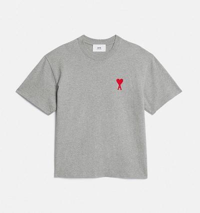 AMI PARIS Ami de Coeur T Shirts Grey | ami_CA231