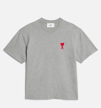 AMI PARIS Ami de Coeur T Shirts Grey | ami_CA476