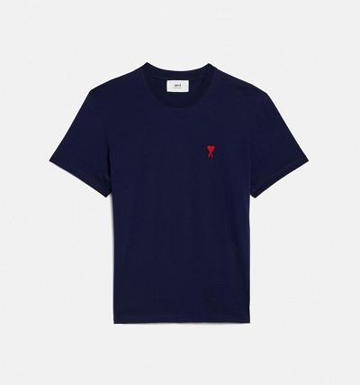 AMI PARIS Ami de Coeur T Shirts Navy | ami_CA426