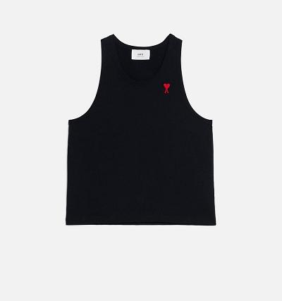 AMI PARIS Ami de Coeur Tanks Black | ami_CA545