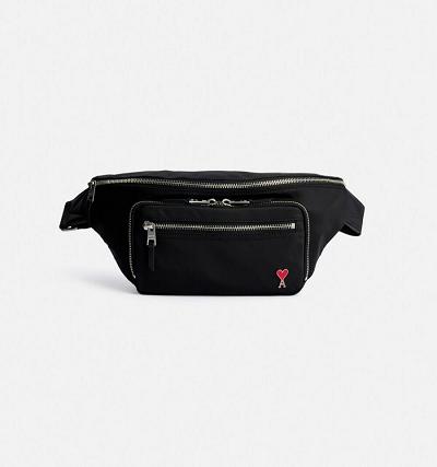 AMI PARIS Ami de Coeur Waist Bags Black | ami_CA202