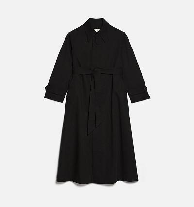 AMI PARIS Belted Mac Coats Black | ami_CA524