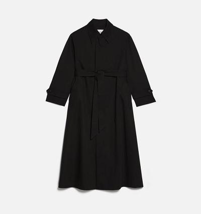 AMI PARIS Belted Mac Coats Black | ami_CA584