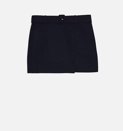 AMI PARIS Belted Mini Skirts Black | ami_CA378