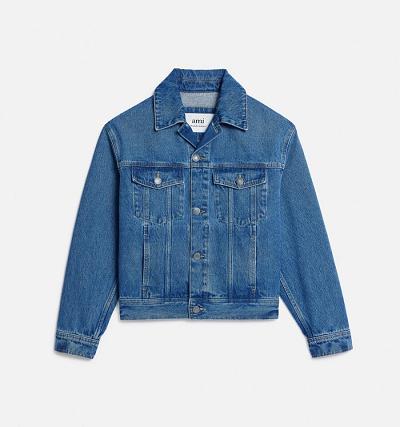 AMI PARIS Boxy Fit Denim Jackets Blue | ami_CA261