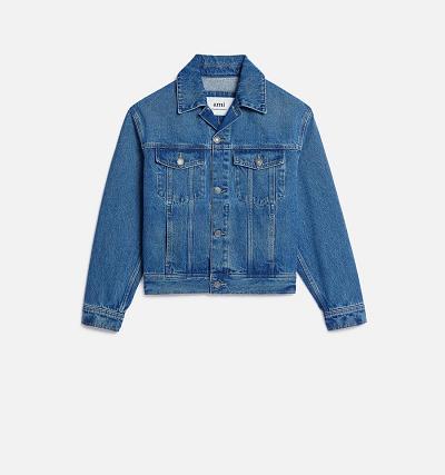 AMI PARIS Boxy Fit Denim Jackets Blue | ami_CA403