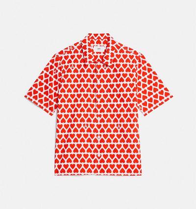 AMI PARIS Camp Collar Shirts Red | ami_CA516