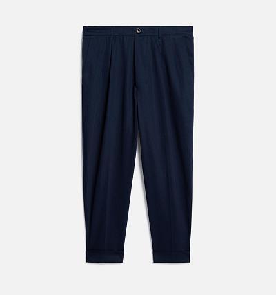 AMI PARIS Carrot Oversized Pants Navy | ami_CA293