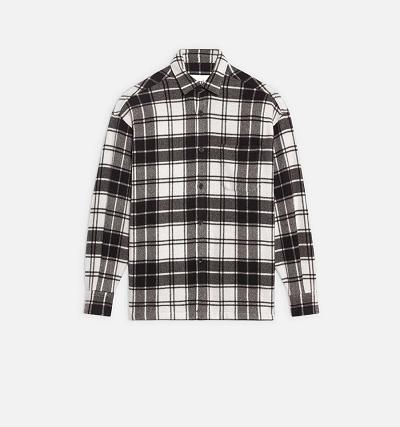 AMI PARIS Checked Overshirt With Print Jackets Grey | ami_CA575
